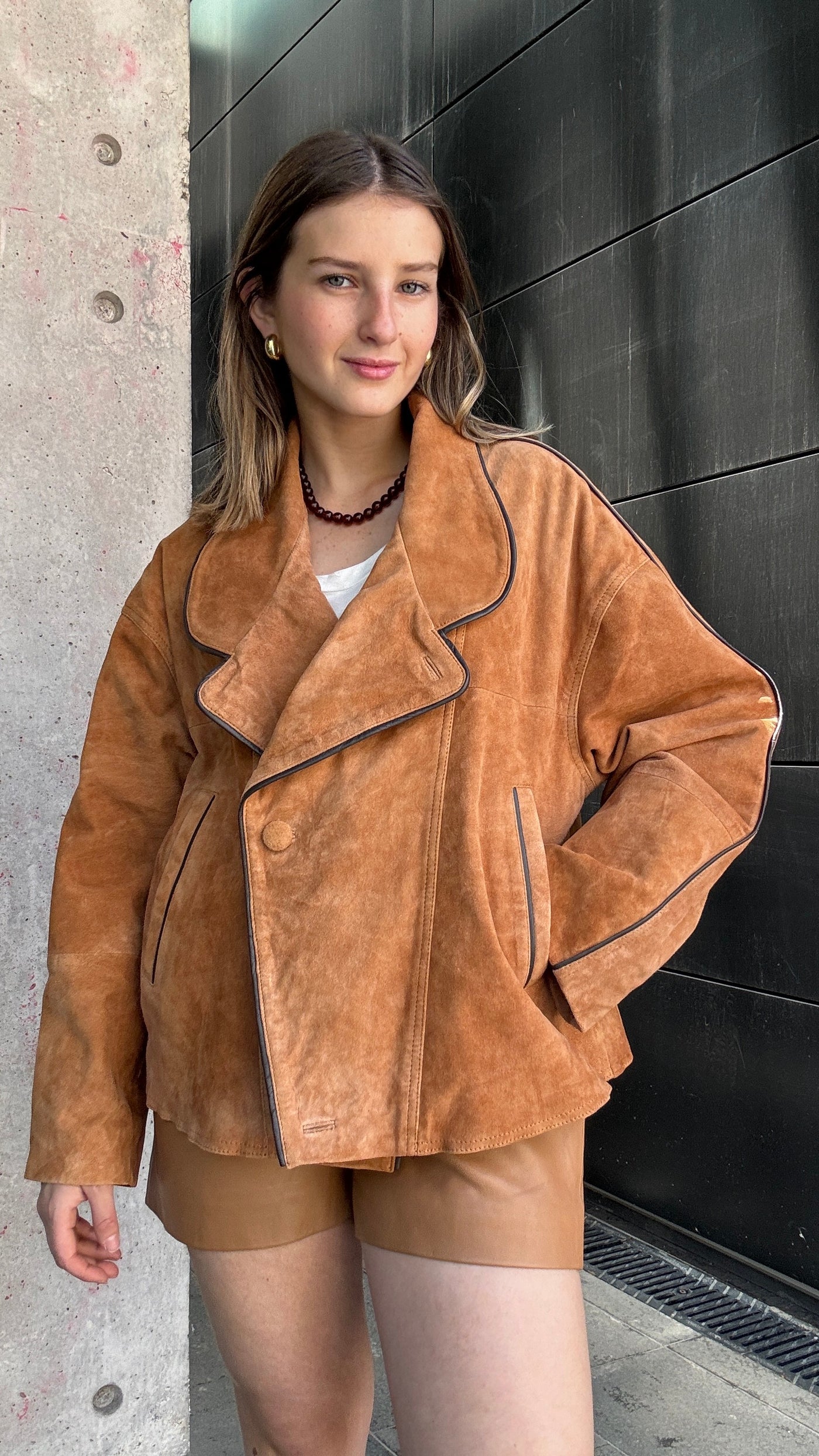 Chaqueta Gamuza Puglia Light Camel Oversize