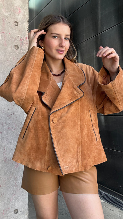 Chaqueta Gamuza Puglia Light Camel Oversize
