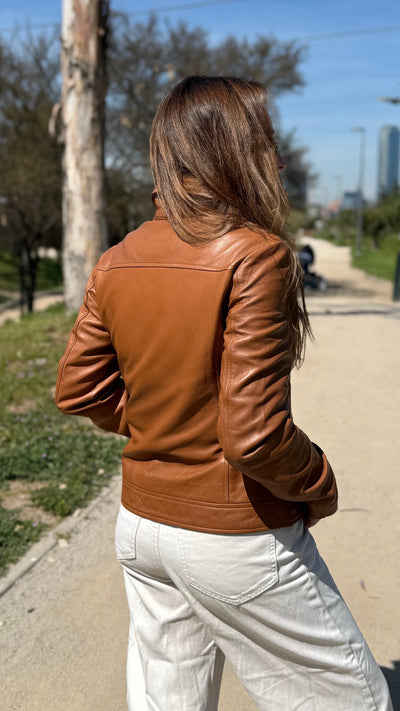 Chaqueta Cuero Osaka Camel