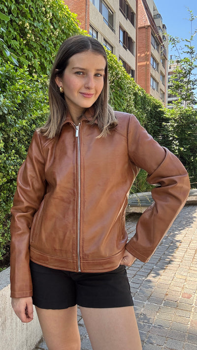 Chaqueta Cuero Osaka Camel