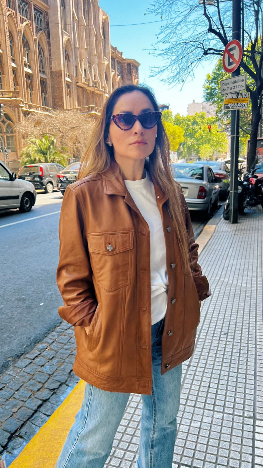 Chaqueta Cuero Palermo Camel