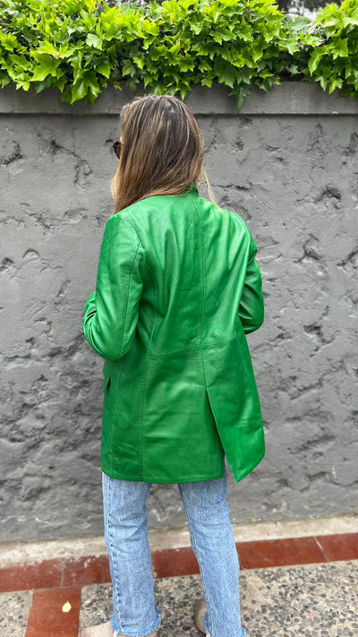 Blazer Cuero Burdeos Verde