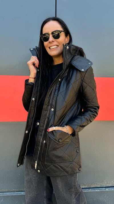 Parka Cuero Laos Negro