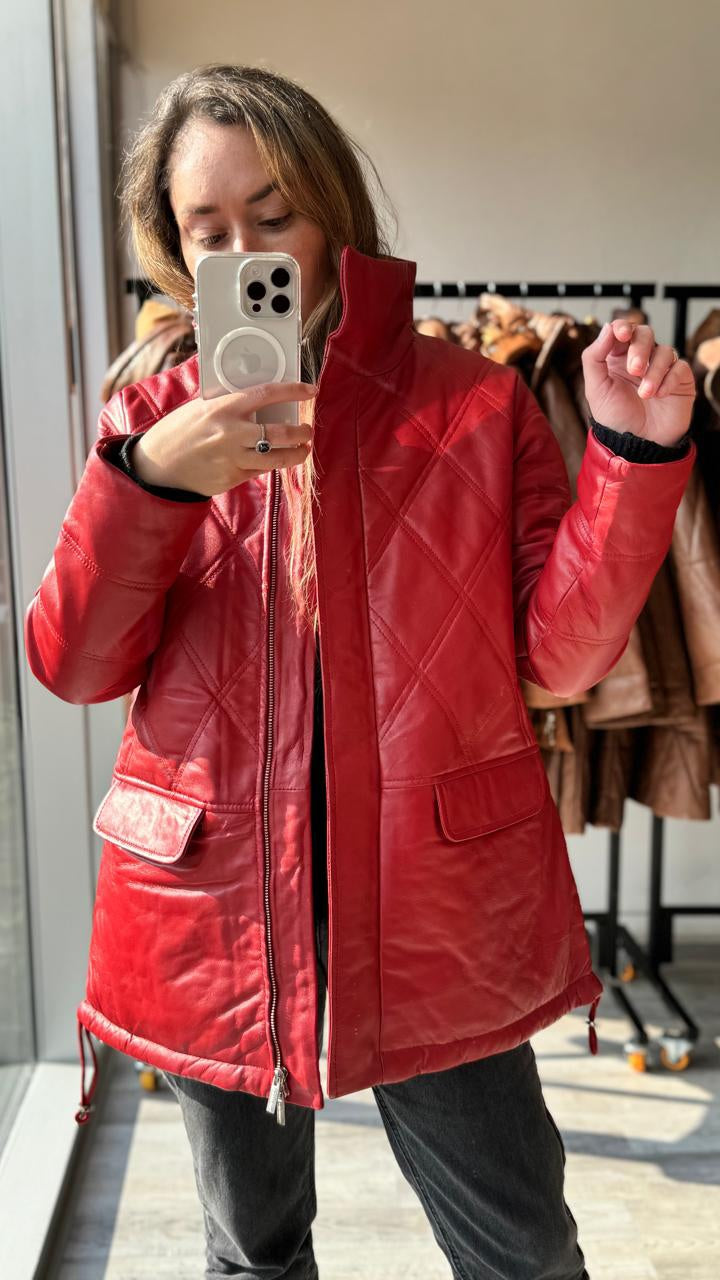 Parka Cuero Praga Rojo