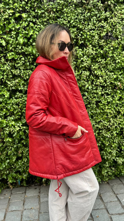 Parka Cuero Praga Rojo