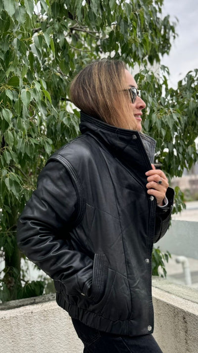 Parka Cuero Canberra Negro