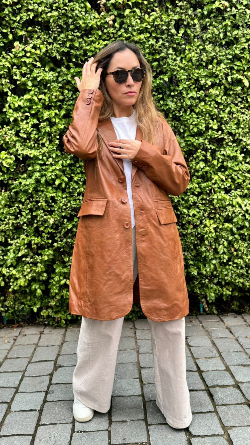 Trench Cuero Finlandia Camel