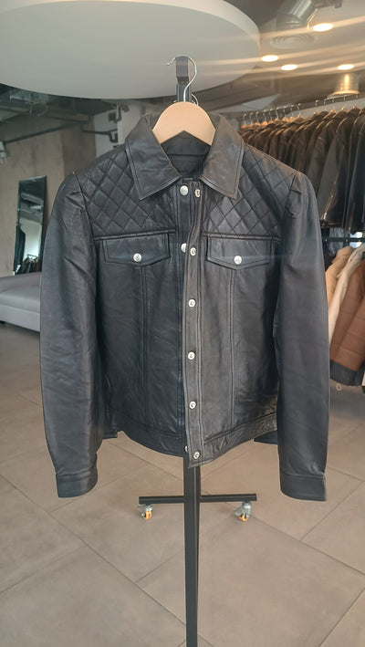 Chaqueta Cuero Mónaco Negro