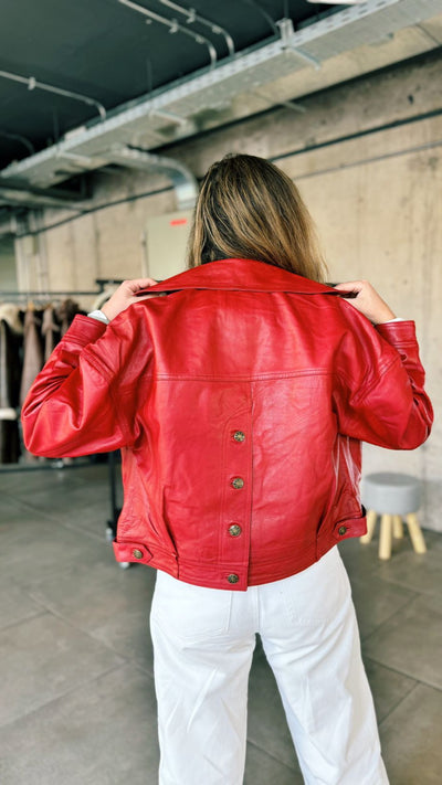 Chaqueta Cuero Verona Rojo