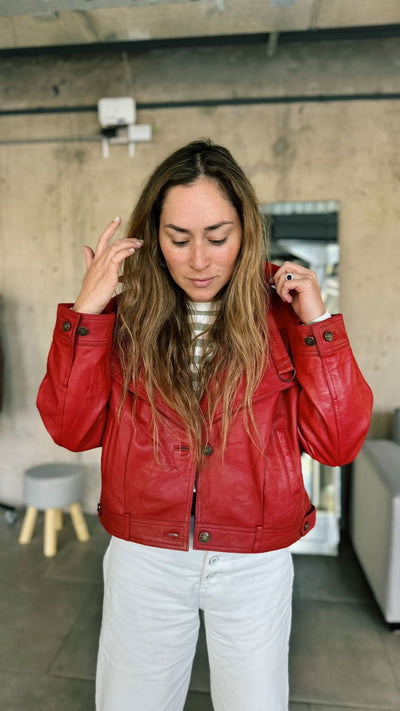 Chaqueta Cuero Verona Rojo