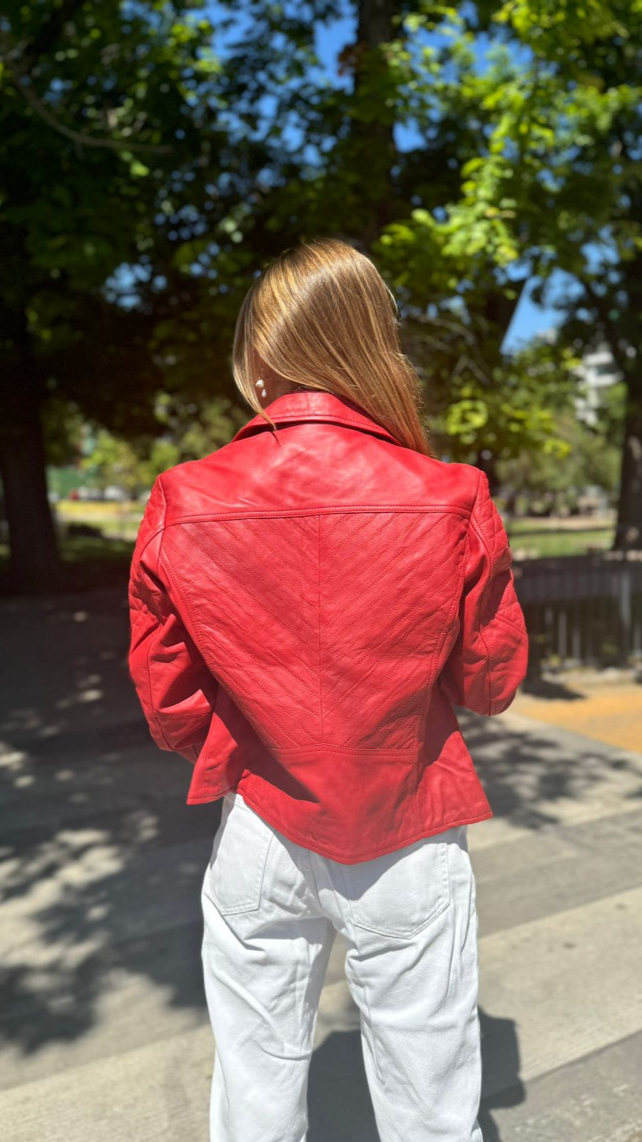 Chaqueta Cuero Pompeya Rojo