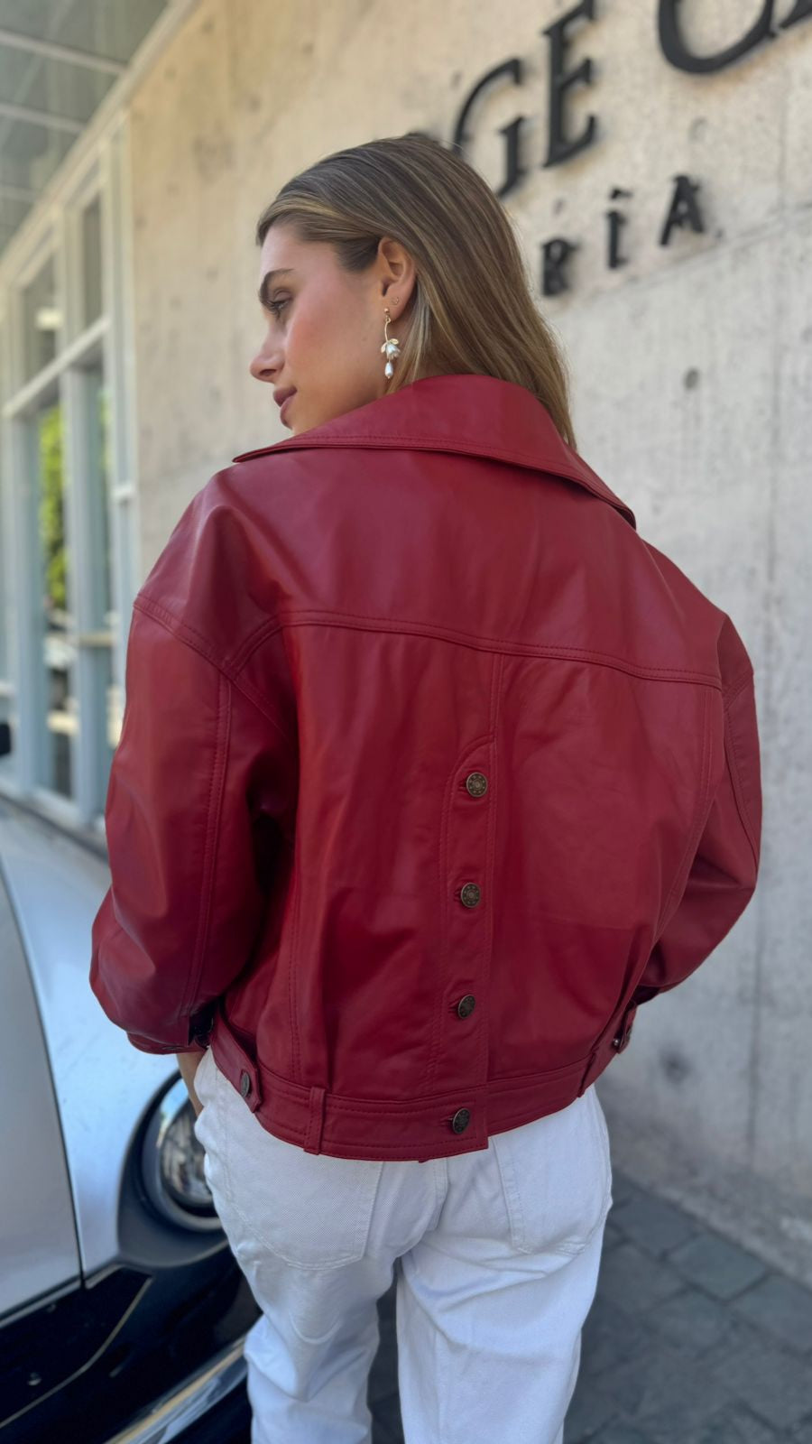 Chaqueta Cuero Verona Rojo