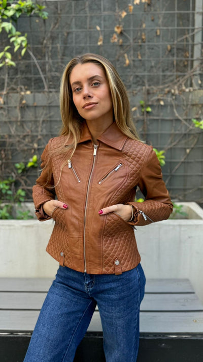 Chaqueta Cuero Okinawa Camel