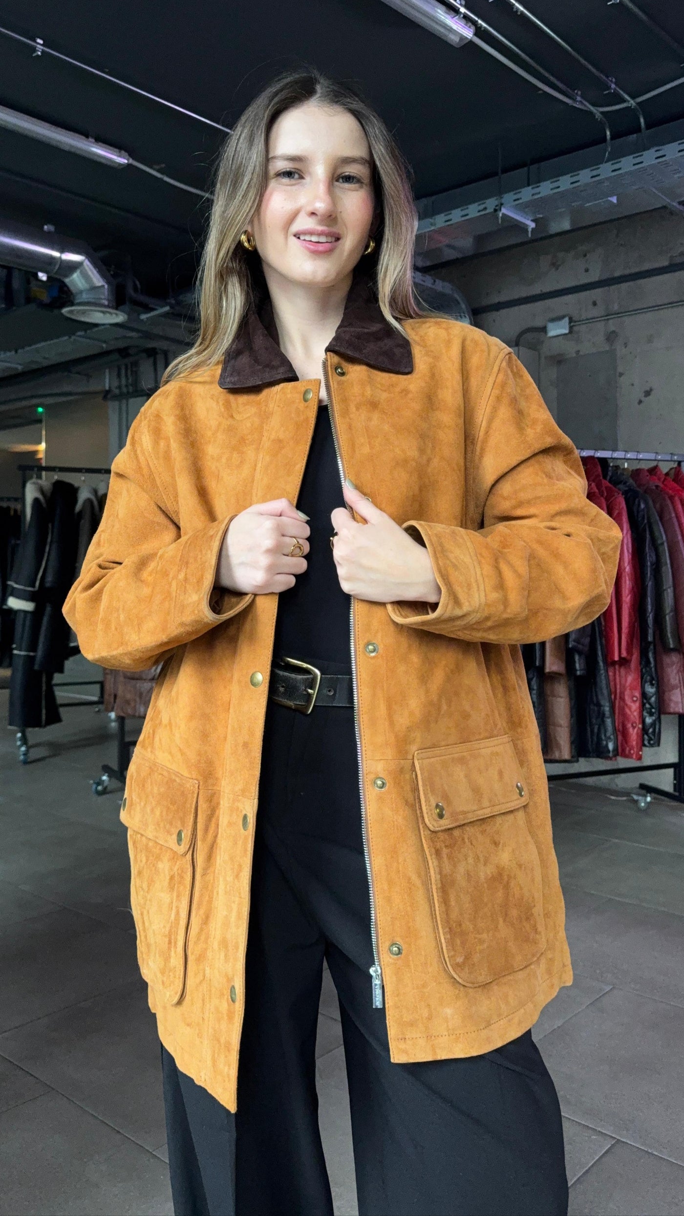 Chaqueta Gamuza Tribeca Camel