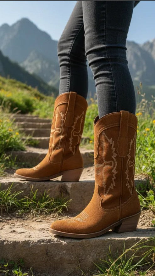 Bota Texana Gamuza Perry Caramelo