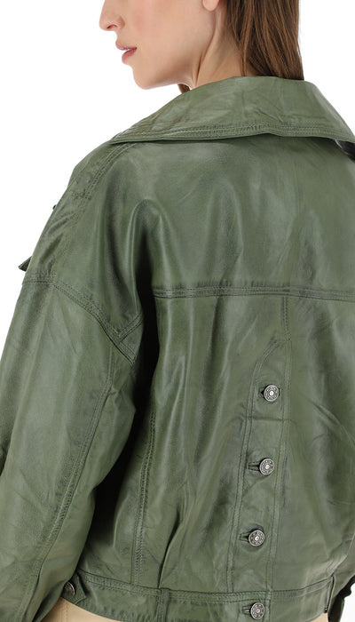 Chaqueta Cuero Verona Verde