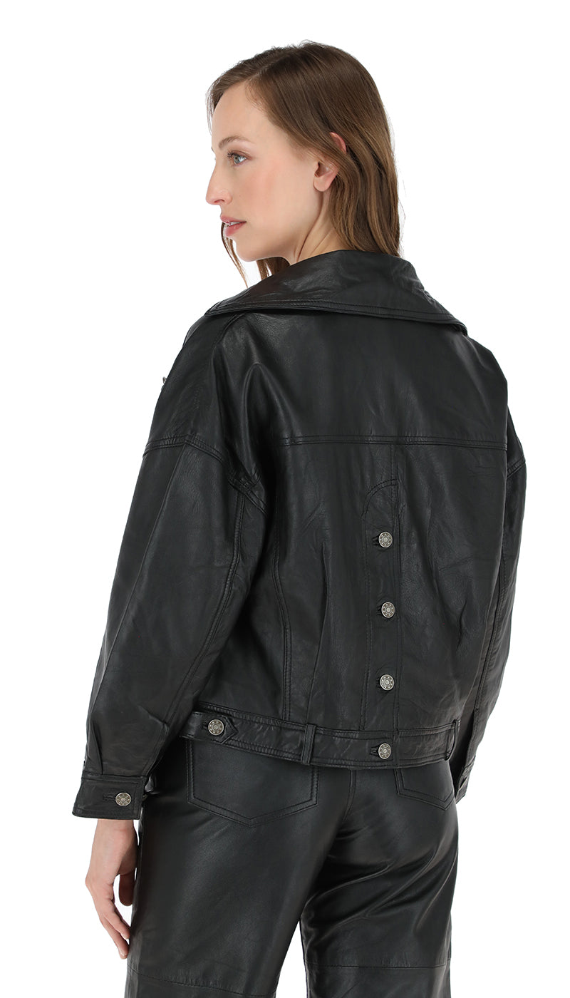 Chaqueta Cuero Verona Negro