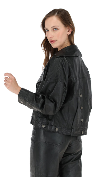 Chaqueta Cuero Verona Negro