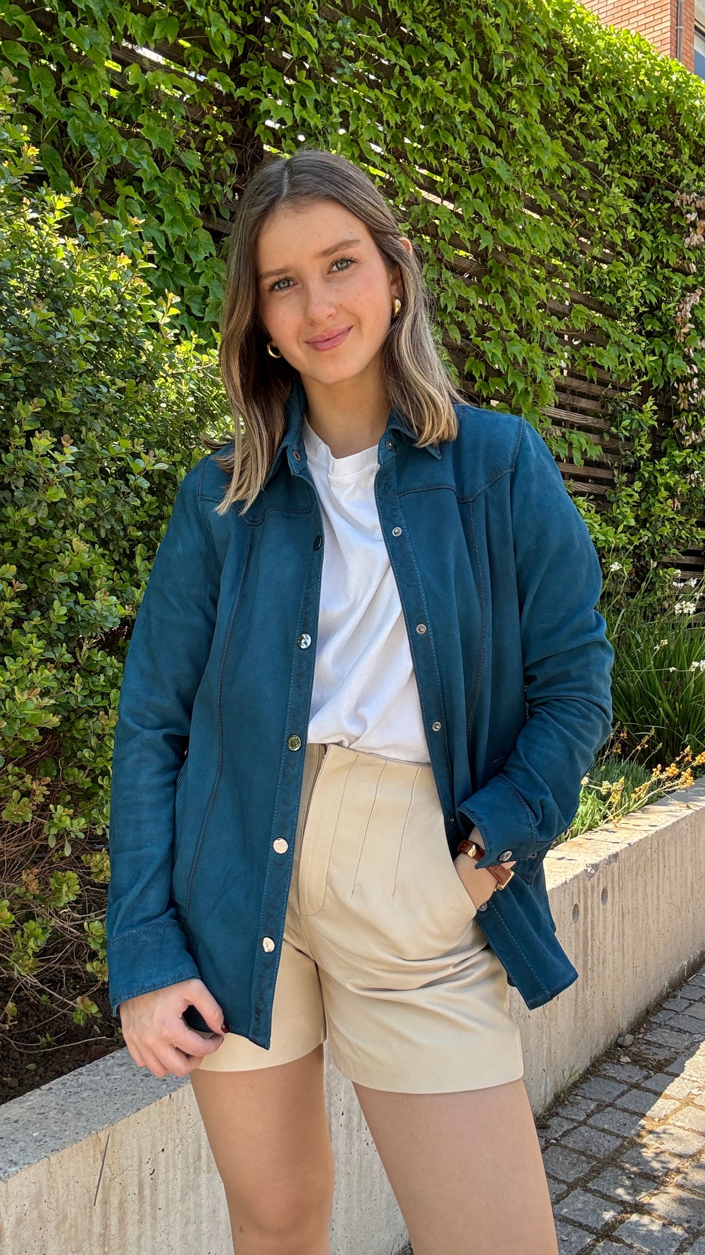 Camisa Gamuza Nilo Turquesa