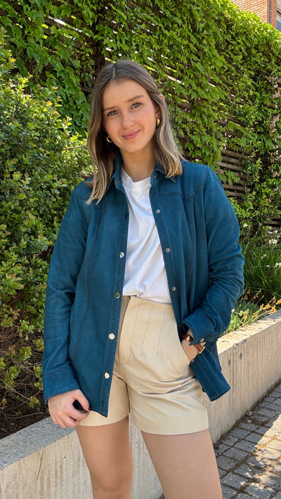 Camisa Gamuza Nilo Turquesa