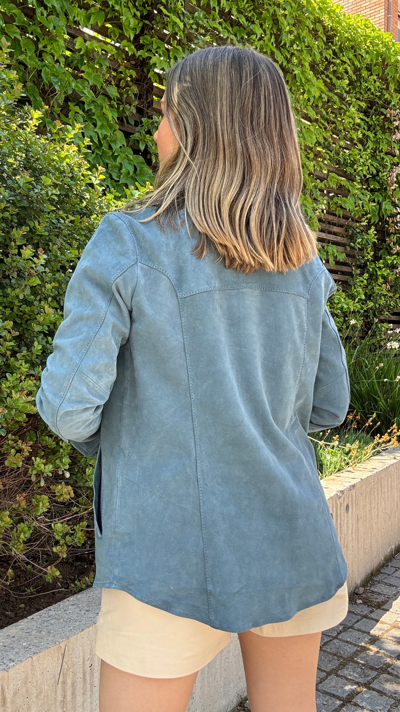 Camisa Gamuza Nilo Celeste