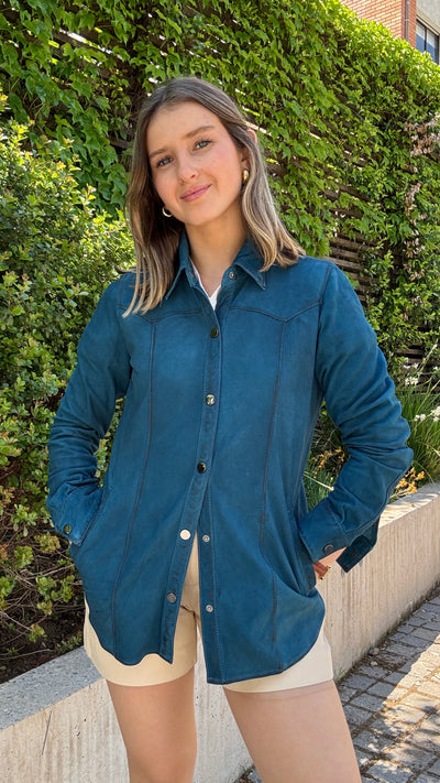 Camisa Gamuza Nilo Turquesa