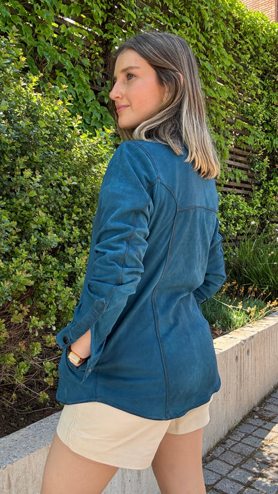 Camisa Gamuza Nilo Turquesa