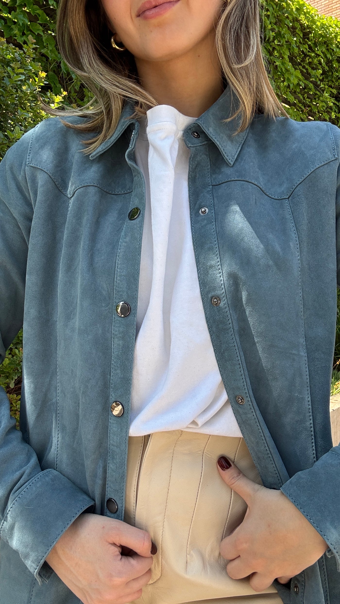 Camisa Gamuza Nilo Celeste