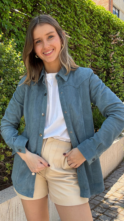 Camisa Gamuza Nilo Celeste