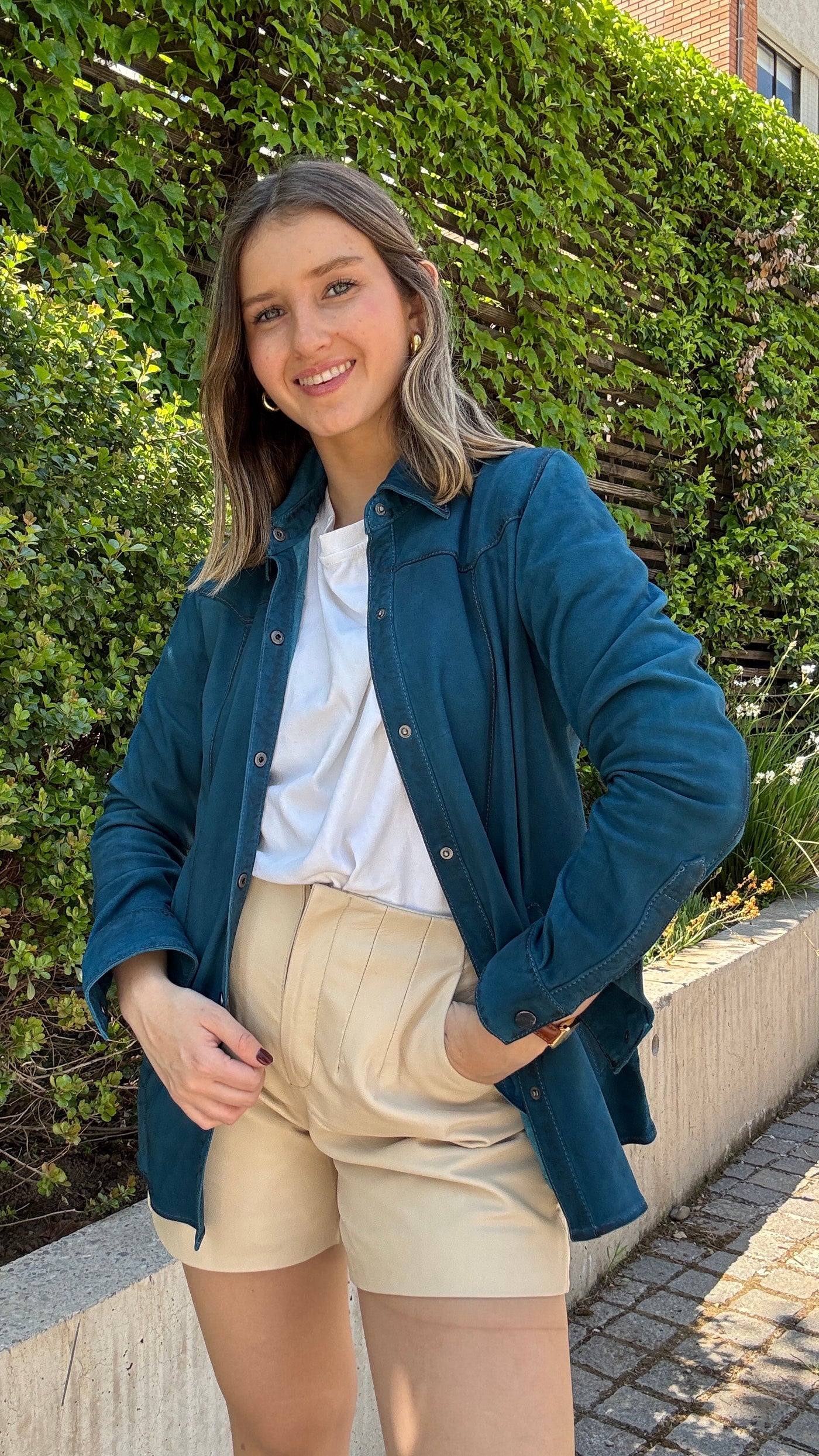 Camisa Gamuza Nilo Turquesa