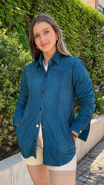 Camisa Gamuza Nilo Turquesa