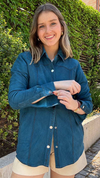 Camisa Gamuza Nilo Turquesa