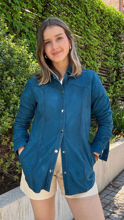 Camisa Gamuza Nilo Turquesa