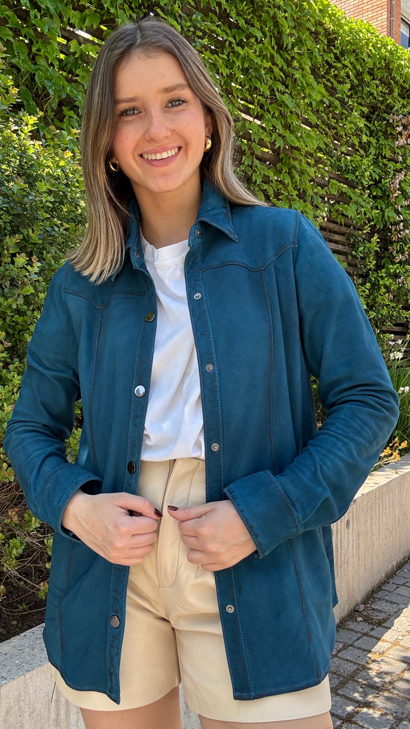 Camisa Gamuza Nilo Turquesa