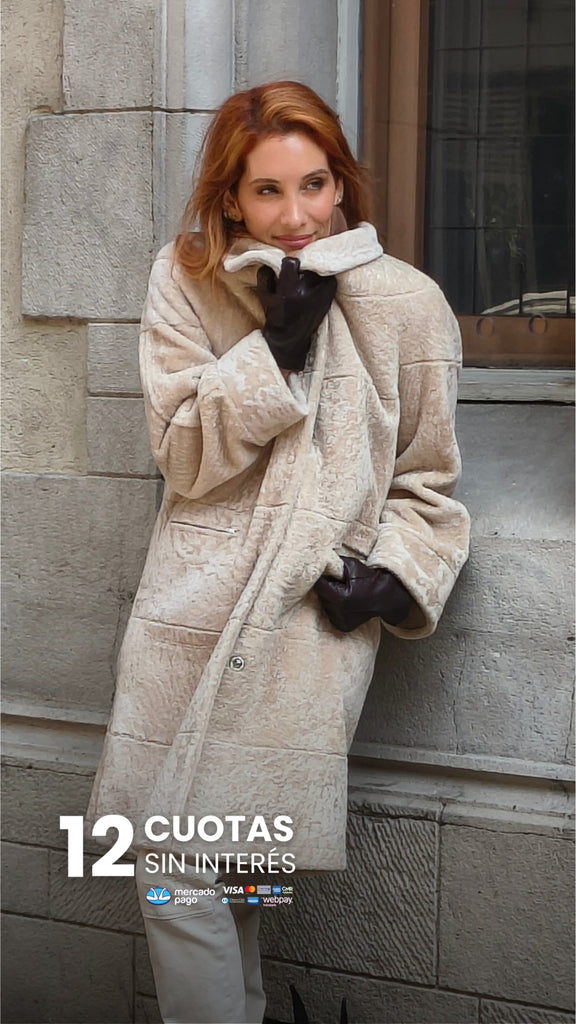 Abrigo/ Gamulán Astracán Chamonix Beige Reversible