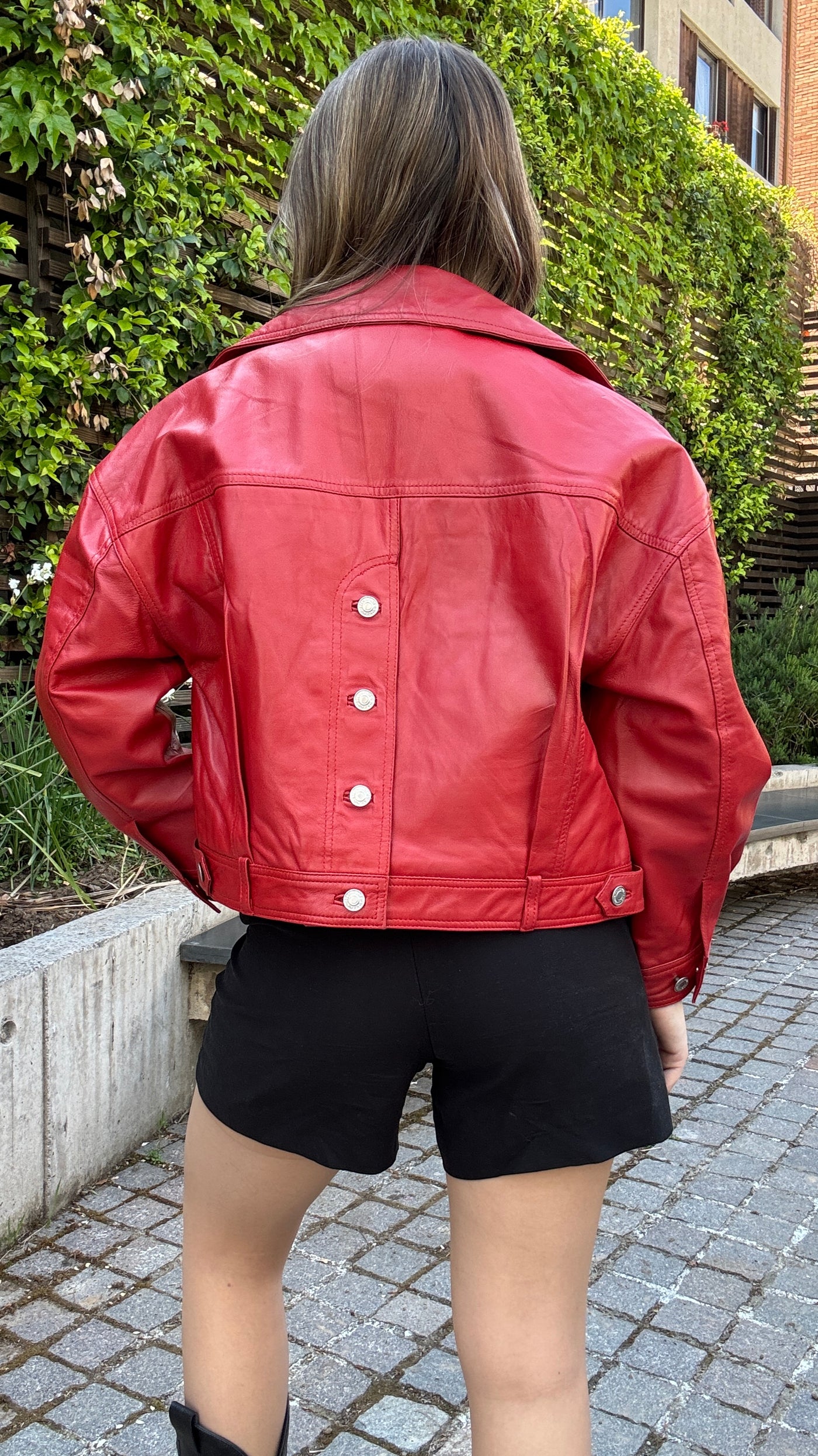 Chaqueta Cuero Verona Rojo