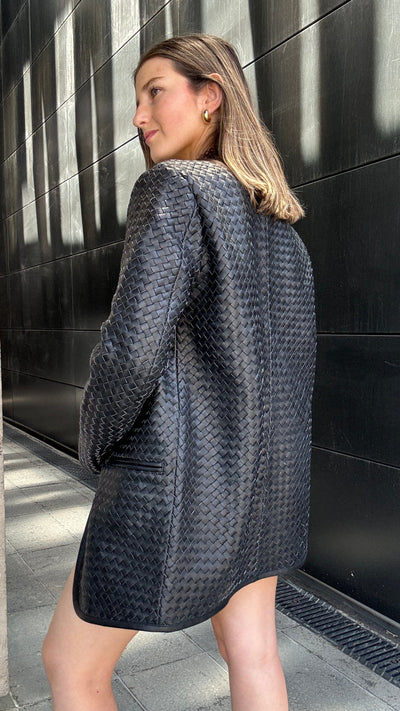 Blazer Cuero Catalina Negro