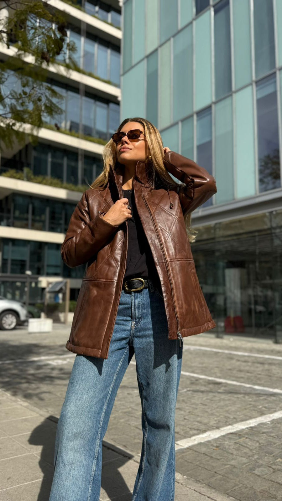 Parka Cuero Bora Tabaco