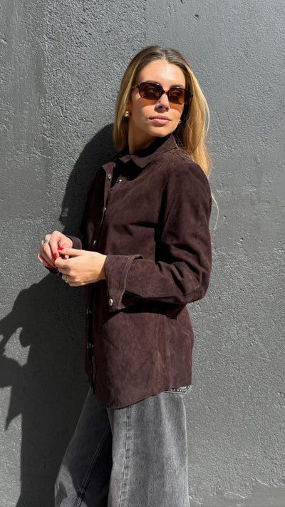 Camisa Gamuza New Mallorca Chocolate