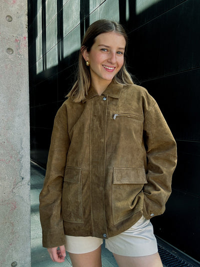 Chaqueta Gamuza Dicomo Oliva Oversize