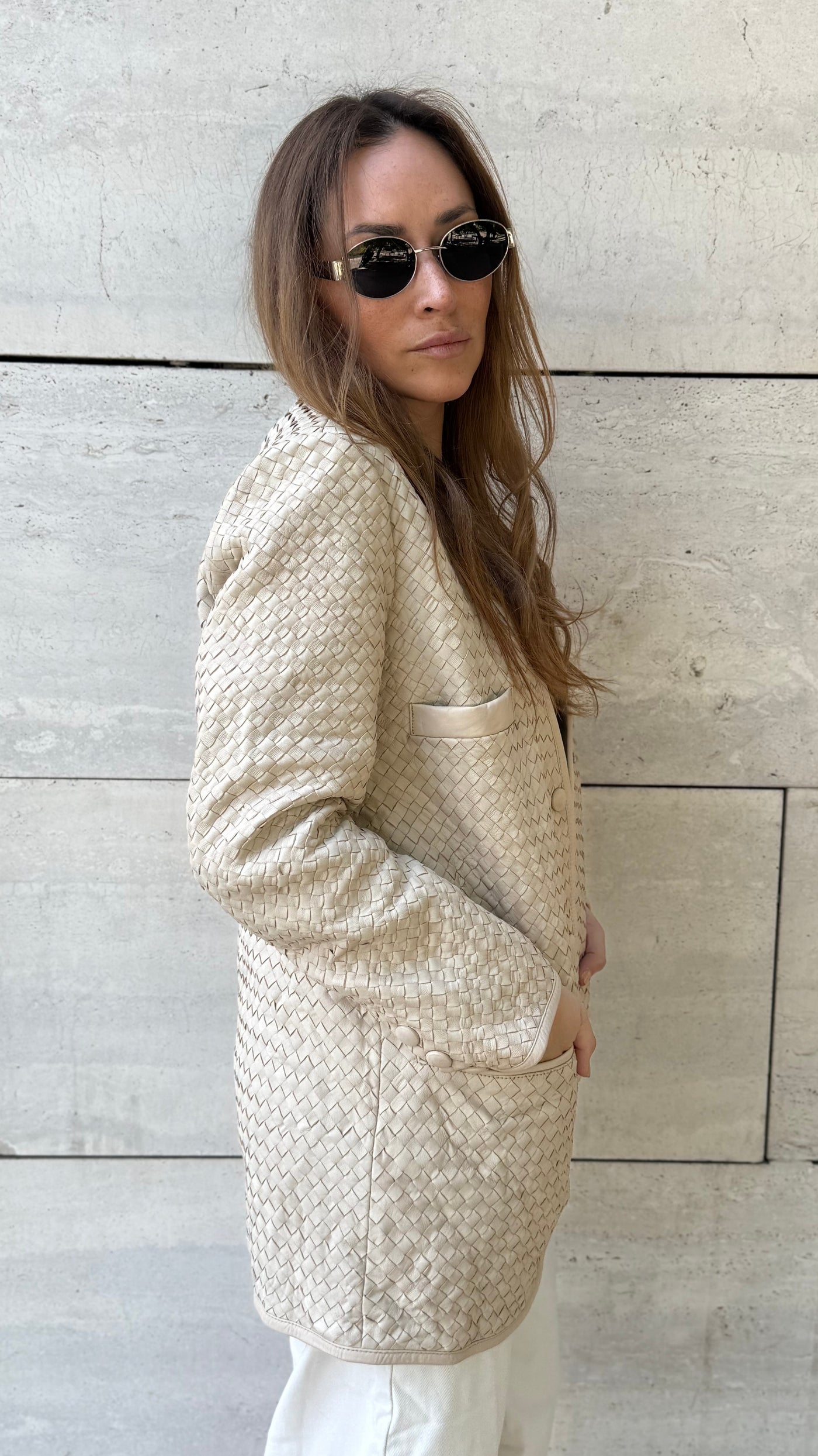 Pre-compra Blazer Cuero Cata Hueso