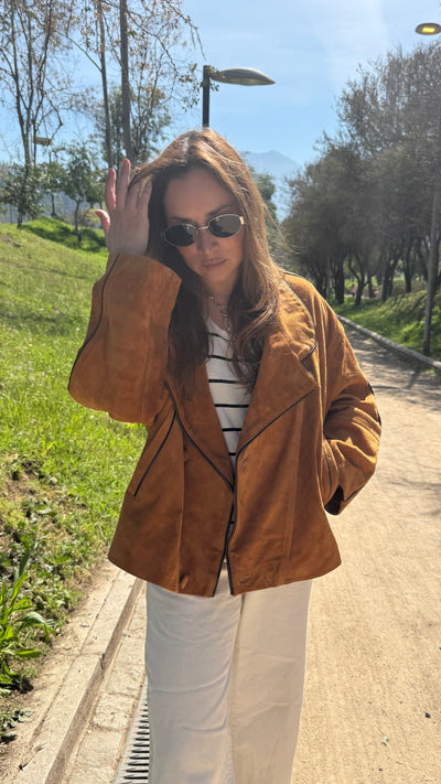 Pre-compra Chaqueta Gamuza Puglia Light Camel Oversize