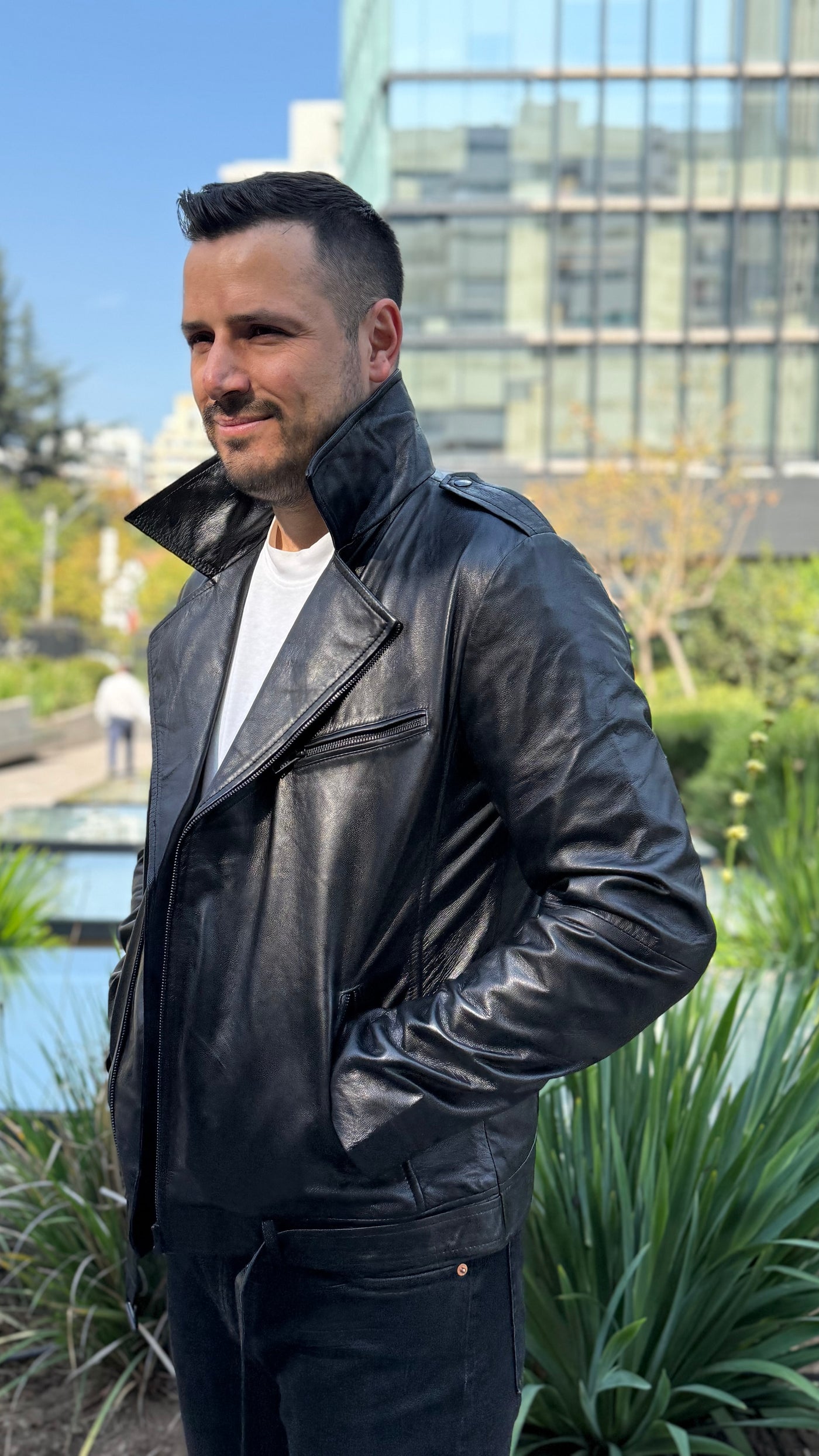 Chaqueta Hombre Cuero Barcelona All Black