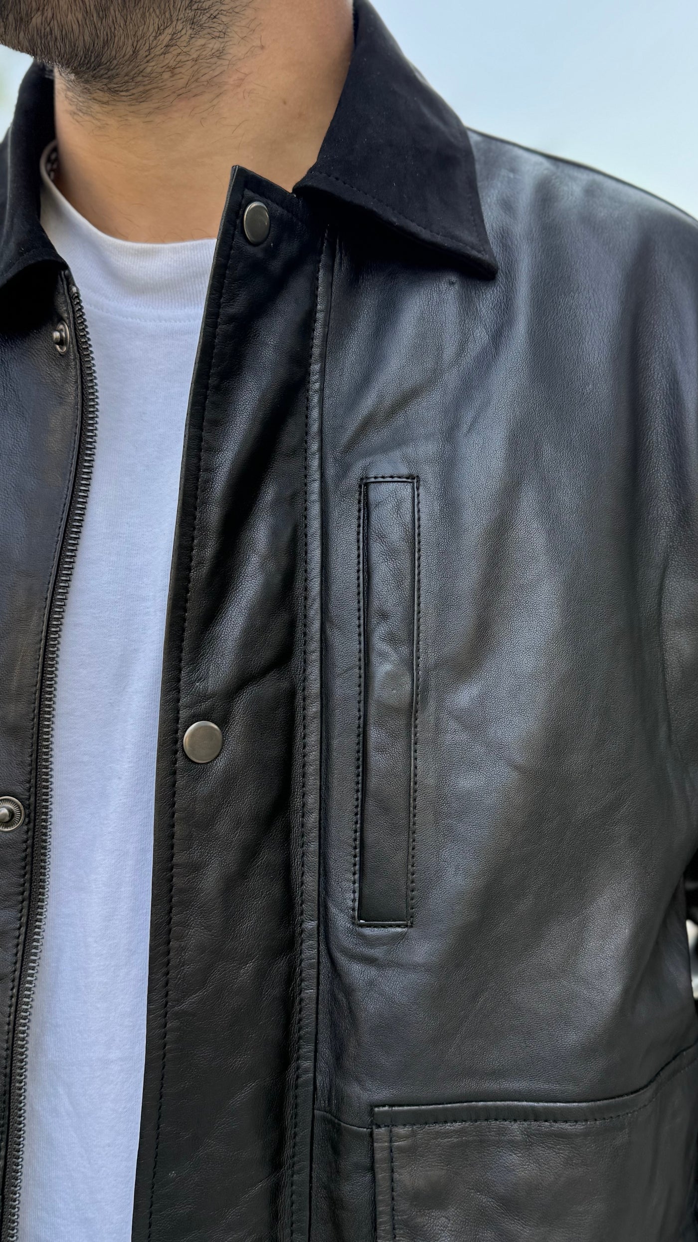 Pre-compra Chaqueta Hombre Cuero Regent Negro
