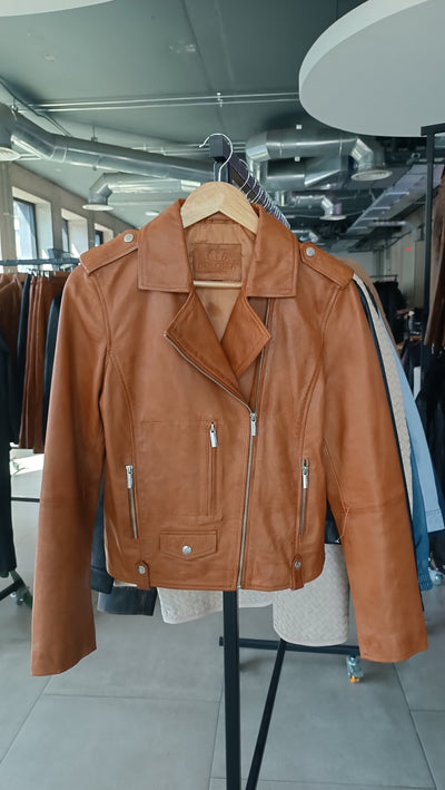 Chaqueta Cuero Recife Camel