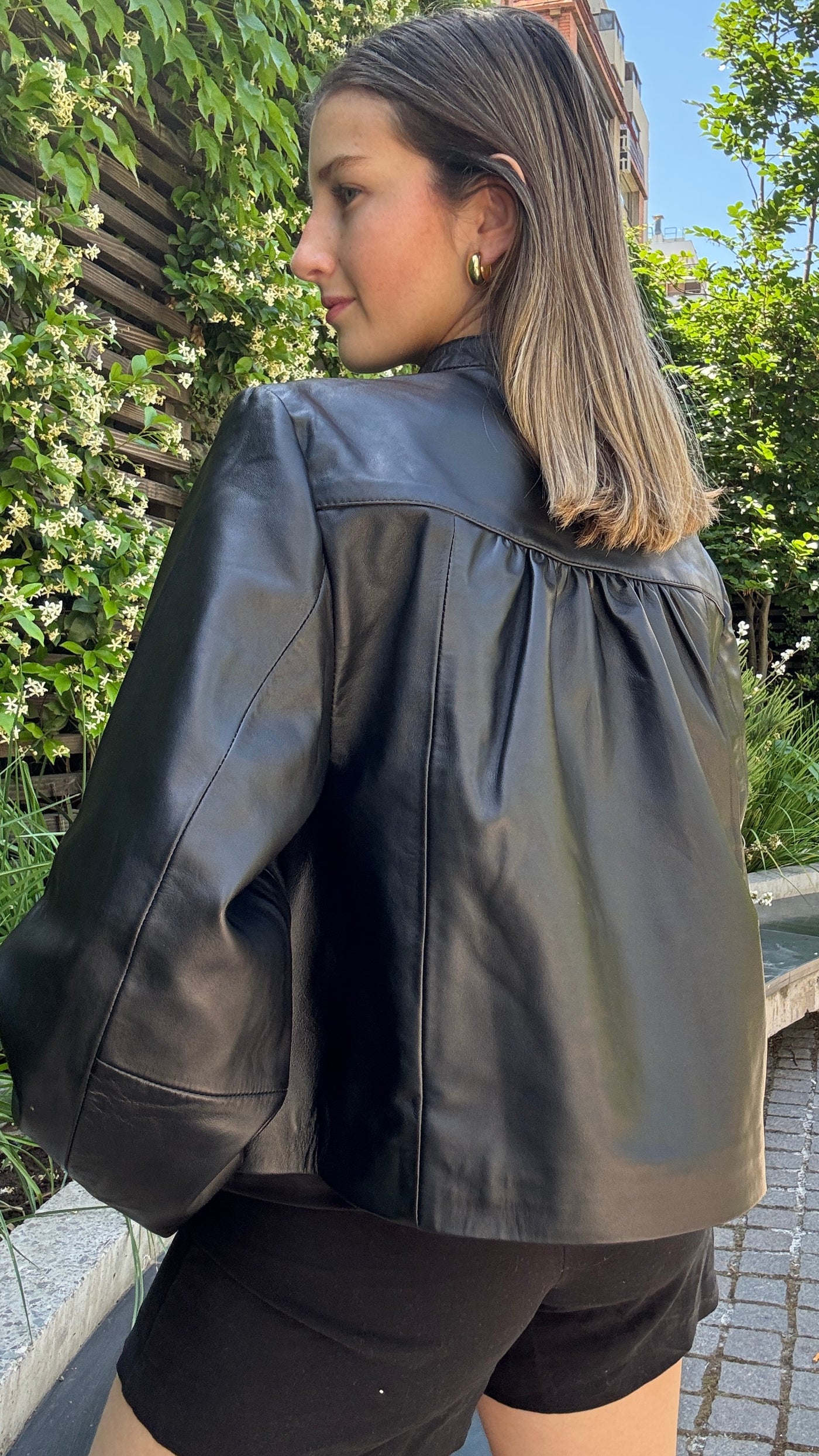 Chaqueta Cuero Kara Negro