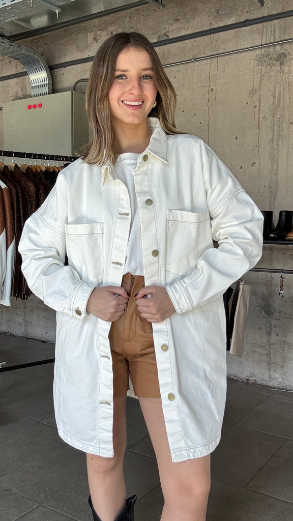 Camisera Denim Mimosa Crudo Oversize