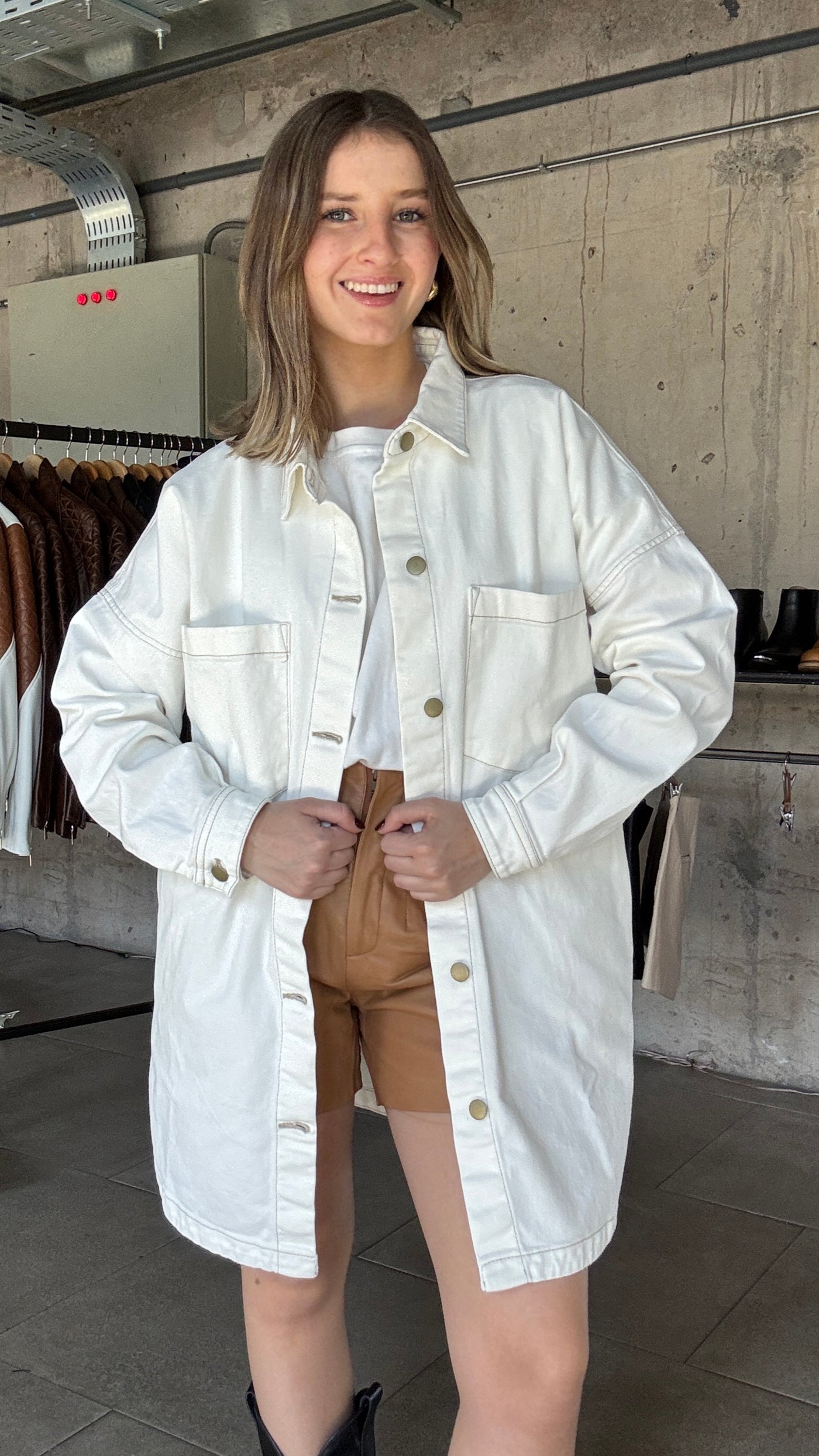 Camisera Jeans Mimosa Crudo Oversize
