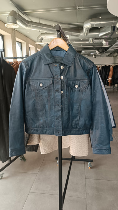 Pre-compra Chaqueta Cuero Ebro Blue wax