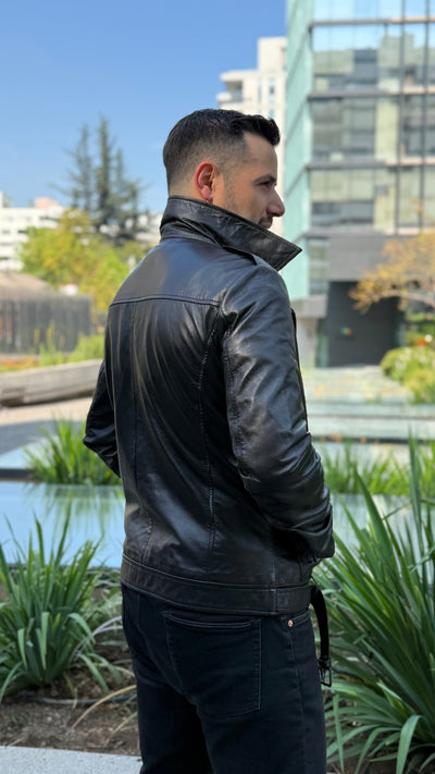 Chaqueta Hombre Cuero Barcelona All Black